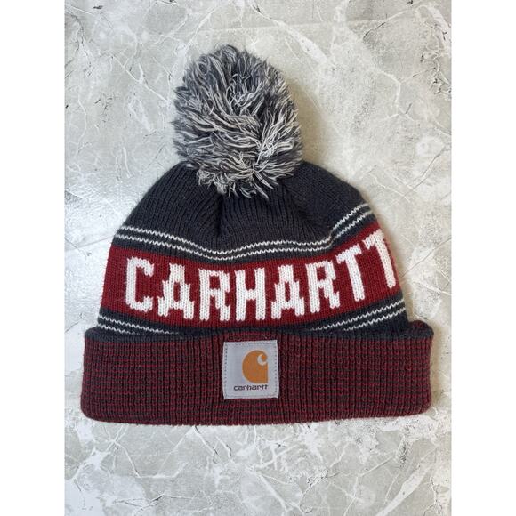 Carhartt Beanie Unisex Carhartt P Knit Hat Blue Red White‎ - Picture 1 of 5